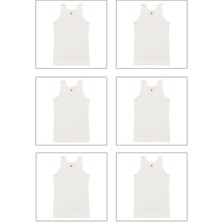 6'li Paket Erkek Çocuk Ribana %100 Pamuklu Esnek Rahat Kalın Askılı Atlet