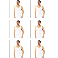 Penye Pamuk Kumaş 6'lı Eko Paket Büyük Bedenli Atlet