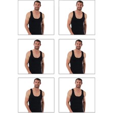 Penye Pamuk Kumaş 6'lı Eko Paket Büyük Bedenli Atlet