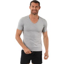 3'lü Paket Erkek V Yaka Yarım Kol Pamuklu Tişört Fanila