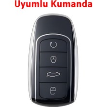 Chery Tiggo 8 Omoda 5 Tiggo 7 Uyumlu Anahtar Kumanda Kılıfı Oto Anahtarlık Siyah Gold