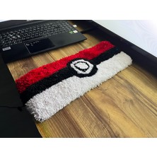 Tufting Klavye Halısı - El Dokuma Pokemon Halı - Dirsek Desteği Matı - Pokeball
