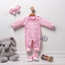 Annora Baby Fırfırlı Güpürlü Kız Bebek Tulumu