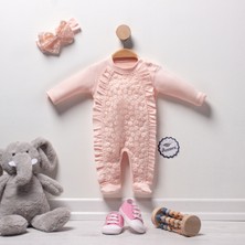 Annora Baby Fırfırlı Güpürlü Kız Bebek Tulumu