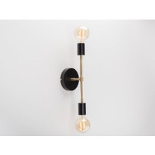 Riolight Retro,vintage,rustik Siyah 2 x E27 Duylu Metal Ayna Üstü Duvar Aplik