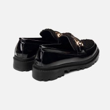 Yaya By Hotiç Mary Jane Siyah Kadın Tokalı Loafer