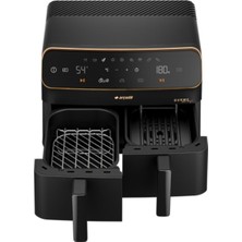 Arçelik Airfryer, Çift Hazneli 2400 W 9 Porgramlı 8,5 Lt Sıcak Hava Fritözü, Siyah