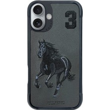 Santa Barbara Polo & Racquet Club Sbprc iPhone 16 Uyumlu Kılıf 3Boyutlu PU Deri Boris İçi Süet Kapak