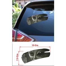 Uzaylı Camdan Bakan Uzaylı Sticker Araba Oto Motosiklet Karavan Etiket 02129