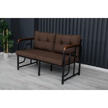 Serdem 2+1+1+Sehpa Bahçe Balkon Mobilya Takımı Kahve