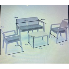 (L x )Serdem 2+1+1+Sehpa Bahçe Balkon Mobilya Takımı Turuncu