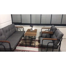 Serdem Dizayn Serdem 3+1+1+Sehpa Bahçe Balkon Mobilya Takımı Gri
