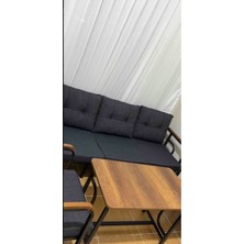 Serdem Dizayn Serdem 3+1+1+Sehpa Bahçe Balkon Mobilya Takımı (No 12 Lacivert)