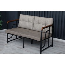Serdem Dizayn Serdem 2+1+1+Sehpa Bahçe Balkon Mobilya Takımı Cappuccino Kazayağı