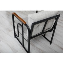 Serdem Dizayn Serdem 2+1+1+Sehpa Bahçe Balkon Mobilya Takımı Gri Kazayağı