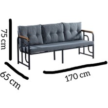 Serdem 3-1-1-Masa Bahçe Balkon Mobilyası Çizgili
