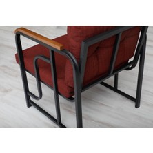 Serdem 2+1+1+Sehpa Bahçe Balkon Mobilya Takımı Bordo