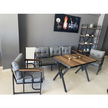 Serdem 3-1-1-Masa Bahçe Balkon Mobilyası Gri