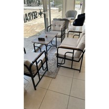 Serdem 2+1+1+Sehpa Bahçe Balkon Takımı Krem