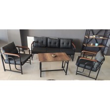 Serdem Dizayn Serdem 3+1+1+Sehpa Bahçe Balkon Mobilya Takımı Antrasit