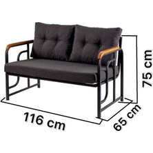 Serdem 2+1+1+Sehpa Bahçe Balkon Takımı Krem