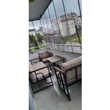 Serdem Dizayn Serdem 3+1+1+Sehpa Bahçe Balkon Mobilya Takımı (Bej N0. 8)