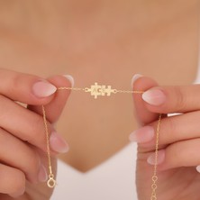 925 Ayar Gümüş Harfli Puzzle Bileklik