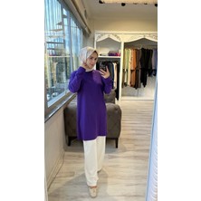 Invee 7014 Triko Tunik - Mor