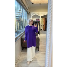 Invee 7014 Triko Tunik - Mor