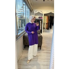 Invee 7014 Triko Tunik - Mor