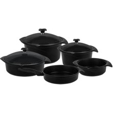 Flipper Siyah Cam Tencere Set