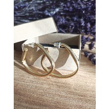 Youqa Atelier Çelik Parlak Gold Asimetrik Küpe