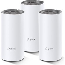 TP-Link Deco E4 (3-Pack), AC1200 Mbps, Dual-Band, 10/100Mbps Portları, 100 Cihaza Kadar Bağlanılabilirlik,  370 m²'ye Kadar Kapsama, Mobil Uygulama ile Kolay Kurulum, Wi-Fi 5 Mesh Sistemi