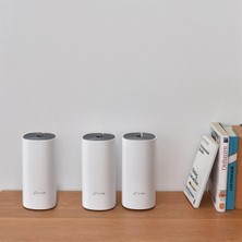 TP-Link Deco E4 (3-Pack), AC1200 Mbps, Dual-Band, 10/100Mbps Portları, 100 Cihaza Kadar Bağlanılabilirlik,  370 m²'ye Kadar Kapsama, Mobil Uygulama ile Kolay Kurulum, Wi-Fi 5 Mesh Sistemi