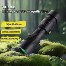 10-300X40 Zoom Monoküler Teleskop Kademesiz Zoom Uzaktan Kumandalı Teleskop Telefon Klipsli Avcılık Açık Hava Kamp Hediyesi (Yurt Dışından)