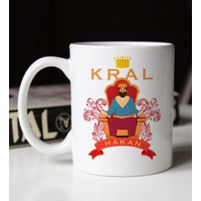Bk Gift Kişiye Özel Tahttaki Kral Tasarımlı Beyaz Kupa Bardak