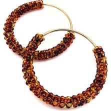 Angel Çanta Aksesuar  Yuvarlak Kehribar  Boncuklu  Light Gold Renk  Metal Çanta Sapı