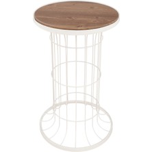 Begüsa Cemre Sehpa Beyaz Ahşap Ceviz