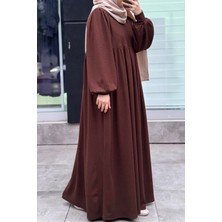 Ande Tesettür Asya Robalı Elbise - Acı kahve