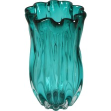 Luckyart Cam Turkuaz Büyük Vazo 17 x 28  cm