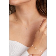 925 Ayar Gümüş Minimal Kolye ve Bileklik Set