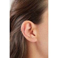 Elika Silver 925 Ayar Gümüş Zirkon Taşlı Kıkırdak Küpe