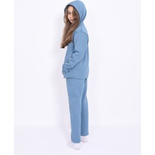 Şardonlu Kalın Üçiplik Unisex Çocuk Eşofman Takımı