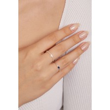 Elika Silver 925 Ayar Gümüş Zarif Ikili Yüzük Set