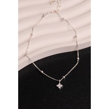 925 Ayar Gümüş Top Zincirli Zirkon Taşlı Minimal Halhal