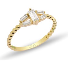 ÇGK KUYUMCULUK   Taşlı Çıtır Altın Yüzük CGKYZK0264