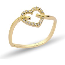 ÇGK KUYUMCULUK  Kalpli Çıtır Altın Yüzük CGKYZK0265