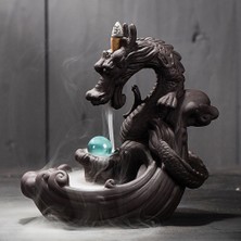 Bangguo Shop C 100 Adet Karışım Tütsü Tarzı 10 Konili Seramik Geri Akışlı Ejderha Tütsü Yakıcı Yaratıcı Ev Dekoru Ejderha Yakıcı Kehribar Kristal Top ile Şanslı - (Yurt Dışından)