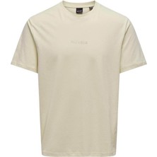Only & Sons Onslevı Lıfe Reg Text Bej Erkek T-Shirt 22028147