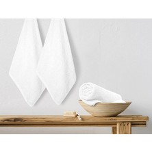 INTER Z 6'lı Set Beyaz  Pamuk El Havlusu 50 x 90  cm , Otel Havlusu